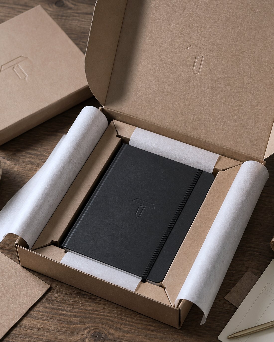 Trade Desk Co. packaging for an A5 notebook